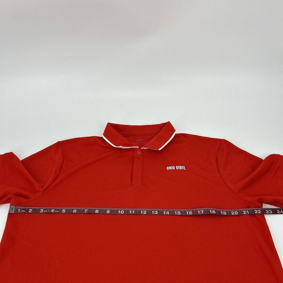 The Ohio State Buckeyes Shirt‎ Men's L Red Nike Dri-Fit Short Sleeve Polo - Picture 9 of 10